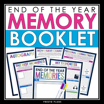 Preview of End of the Year Memory Book Assignment - End of the School Year Writing Activity