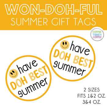 Preview of End Of The Year Play Doh Tags, Summer Play Doh Gift Tags, Retro Gift Tags