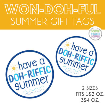 Preview of End Of The Year Play Doh Tags, Summer Play Doh Gift Tags, Retro Gift Tags