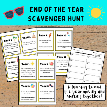 Preview of End Of The Year Scavenger Hunt/Task Cards