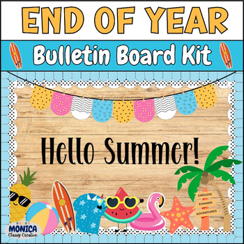 Preview of End Of The Year Summer Bulletin Board Kit  Summer Activity Classroom Door Decor