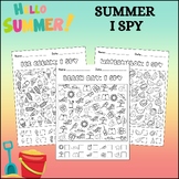 End Of The Year Summer I SPY Coloring Pages | Beach day, I