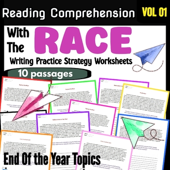 Preview of End Of The Year Writing Prompts BUNDLE Race strategy practice Worksheets