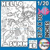 End Of The year Coloring Summer Bulletin Board Ocean Decor