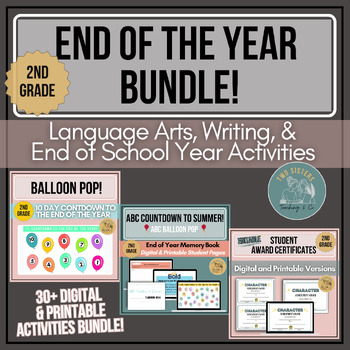 Preview of End Of Year ABC Countdown Bundle, Balloon Pop Countdown, Balloon Pop End Of Year