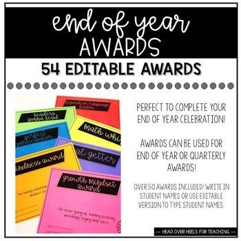 Preview of End Of Year Awards {52 Editable Student Certificates}