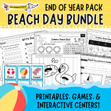 End Of Year Beach Day Party Pack | Summer Literacy, Math, 