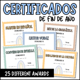 End Of Year Certificates Spanish Class | Diplomas de Fin de Curso