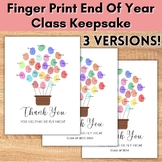 End Of Year Class Keepsake Fingerprint Teacher Appreciatio