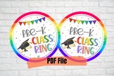 End Of Year Class ring gift tags, 2024 PRE-K graduation ri