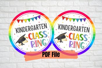 Preview of End Of Year Class ring gift tags, Kindergarten graduation class ring pop gift .