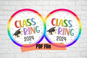 Preview of End Of Year Class ring gift tags, Elementary graduation class ring pop gift .