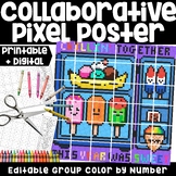 End Of Year Collaborative Pixel Poster STEM Coloring by Nu