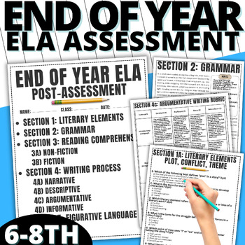 Preview of End Of Year ELA Activities Assessment Argumentative Informative Narrative more