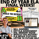 End Of Year Activities ELA Middle School FUN READING WRITI