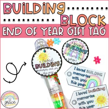 Preview of End Of Year Gift Tag : Building Blocks