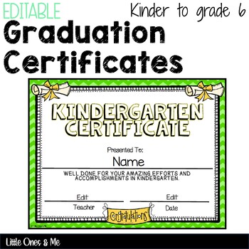 Preview of End of Year Graduation Certificates Awards Editable