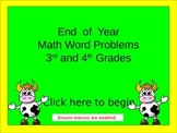 End Of Year Math Activities: Worded Problem Quiz