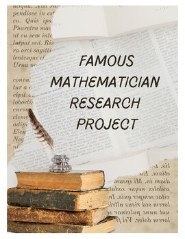 Preview of End Of Year Mathematician Project - Algebra 2/Calculus/PreCalculus
