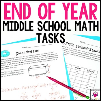 Preview of End of Year Math Activities for Middle School Math | Fun Worksheets
