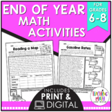 End Of Year Middle School Math Activities