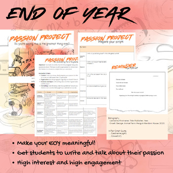 Preview of End Of Year Project | Passion Project | Meaningful Activity