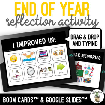 Preview of End Of Year Reflection Boom Cards & Google Slides