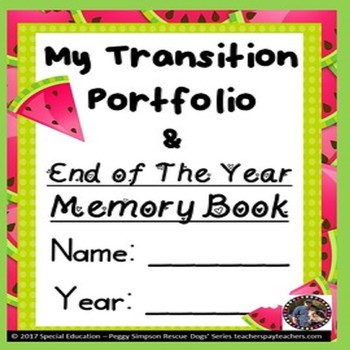 Preview of End Of Year Summer Memory  Book & Transition Portfolio Autism/OHI/ODD/ID