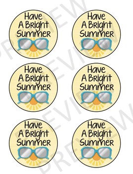 End Of Year Sunglasses Summer Vacation Tags by Teacher Crafted Studio