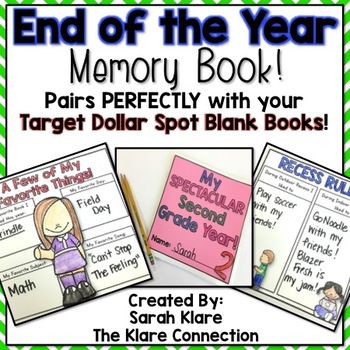 Preview of End Of the Year Memory Book- Perfect for Target Blank Books!
