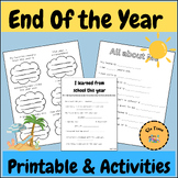 End Of the year Activities ,Printable Worksheets,May,Fill 