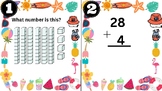 End of 1st grade math task cards- summer themed Set 2