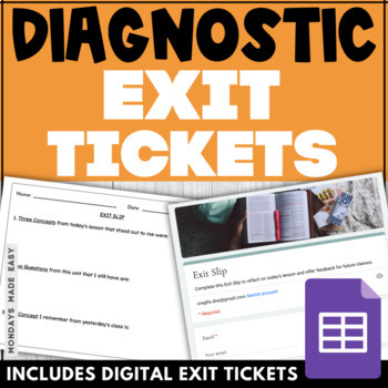 Preview of Exit Tickets - Digital Exit Tickets and Ready-to-Print Exit Slips - Any Subject