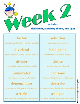 Preview of End of Grade (EOG) Vocabulary Week 2 (Common Core)