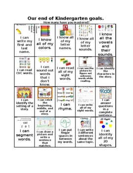 Preview of End of Kindergarten Goals_English and Spanish