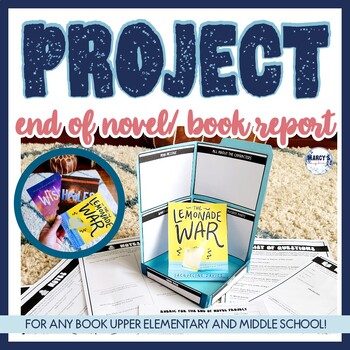 Preview of End of Novel Projects Book Report for Any Book 3rd 4th 5th Grade Middle School