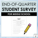 End of Quarter Student Survey for Middle School with Refle