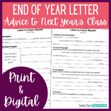 End of Year Writing Activity - Advice / Letter to Next Yea
