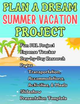 Preview of End of School Year Activity: Plan A Dream Summer Vacation Research Project