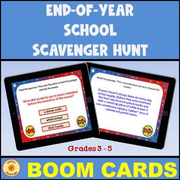Preview of End of Year Activity School Scavenger Hunt BOOM Cards