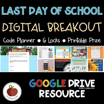 End Of School Year Breakout Last Day Escape Room Activities Digital Summer