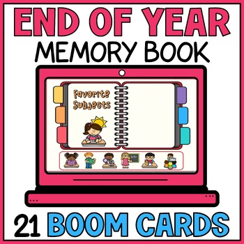 Preview of End of School Year Reflections Memory Book with Visuals  Boom Cards Special Ed