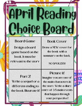 Preview of End of School Year: Reading Choice Board