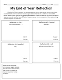 End of School Year Reflection Worksheet - STUDENT BASED RE