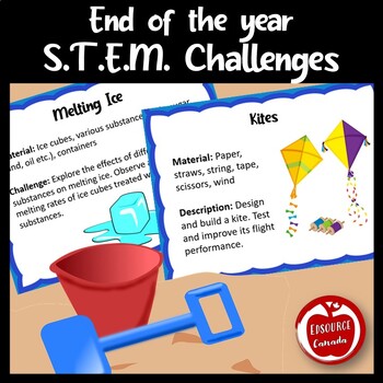 Preview of End of School Year S.T.E.M. Challenges / Summer STEM