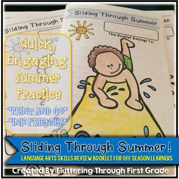 Preview of Language Arts Summer Skills Review Booklet ~ "Sliding Through Summer"