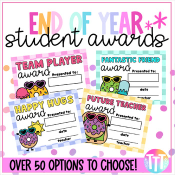 Preview of End of School Year Student Award Certificates