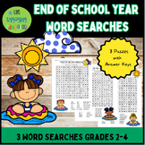 End of School Year Word Searches Second, Third, Fourth Grades