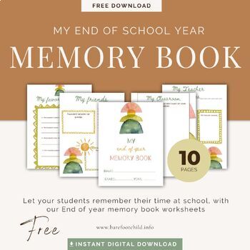 Preview of End of School year memory book