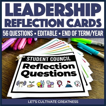 Preview of Leadership Student Council End of Semester Year Reflection Questions Flip Deck